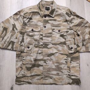 Lucky Brand Jacket Mens Large Khaki Camo Full Zip Lightweight Field Type L-54C